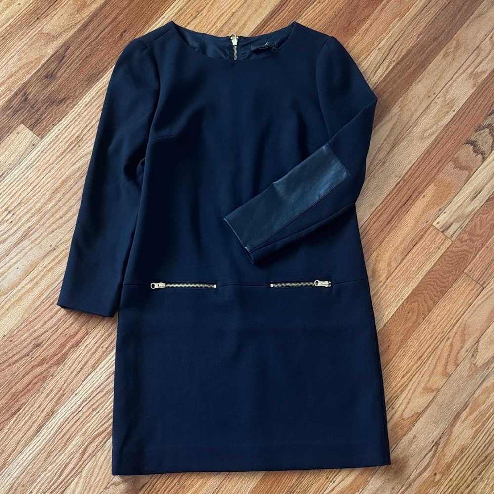 J. Crew Mini Dress with Leather Details